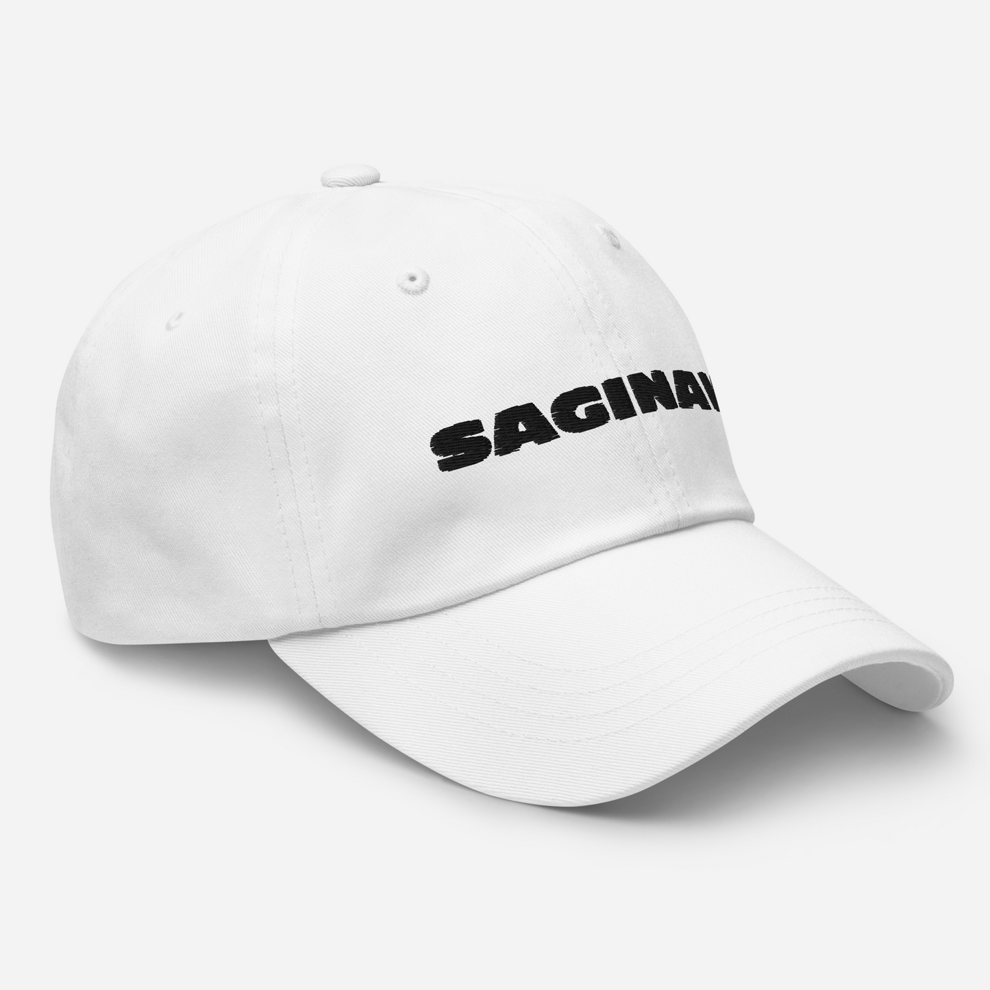 'Saginaw' Dad Hat | White/Black Embroidery