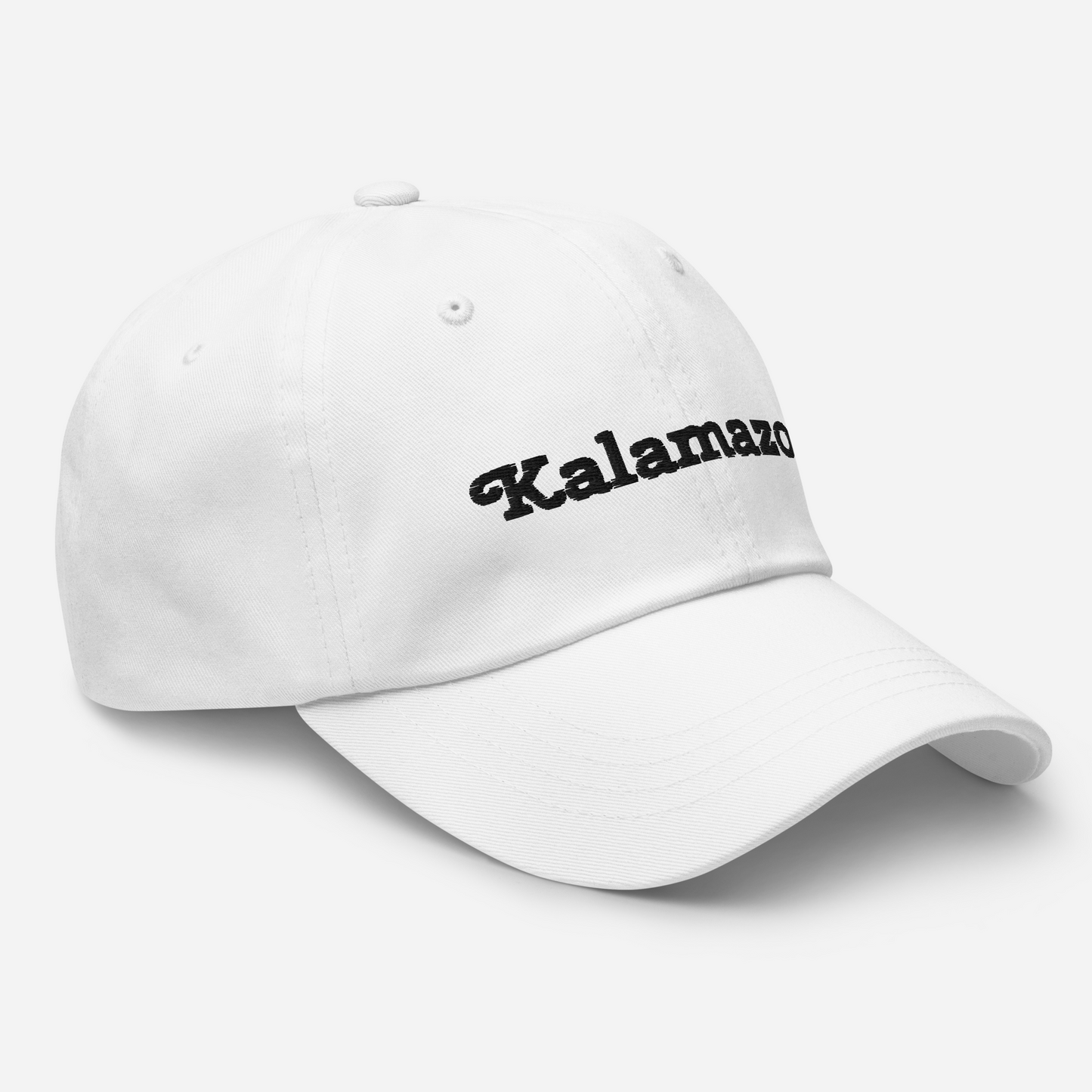 'Kalamazoo' Dad Hat | White/Black Embroidery