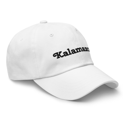 'Kalamazoo' Dad Hat | White/Black Embroidery