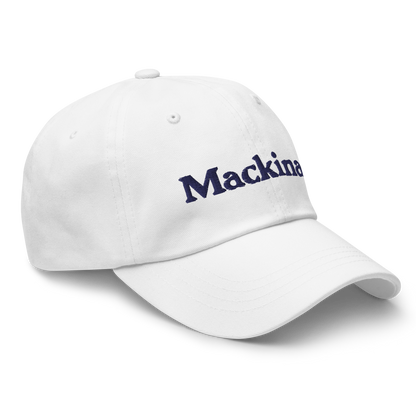 'Mackinac' Dad Hat | White/Navy Embroidery