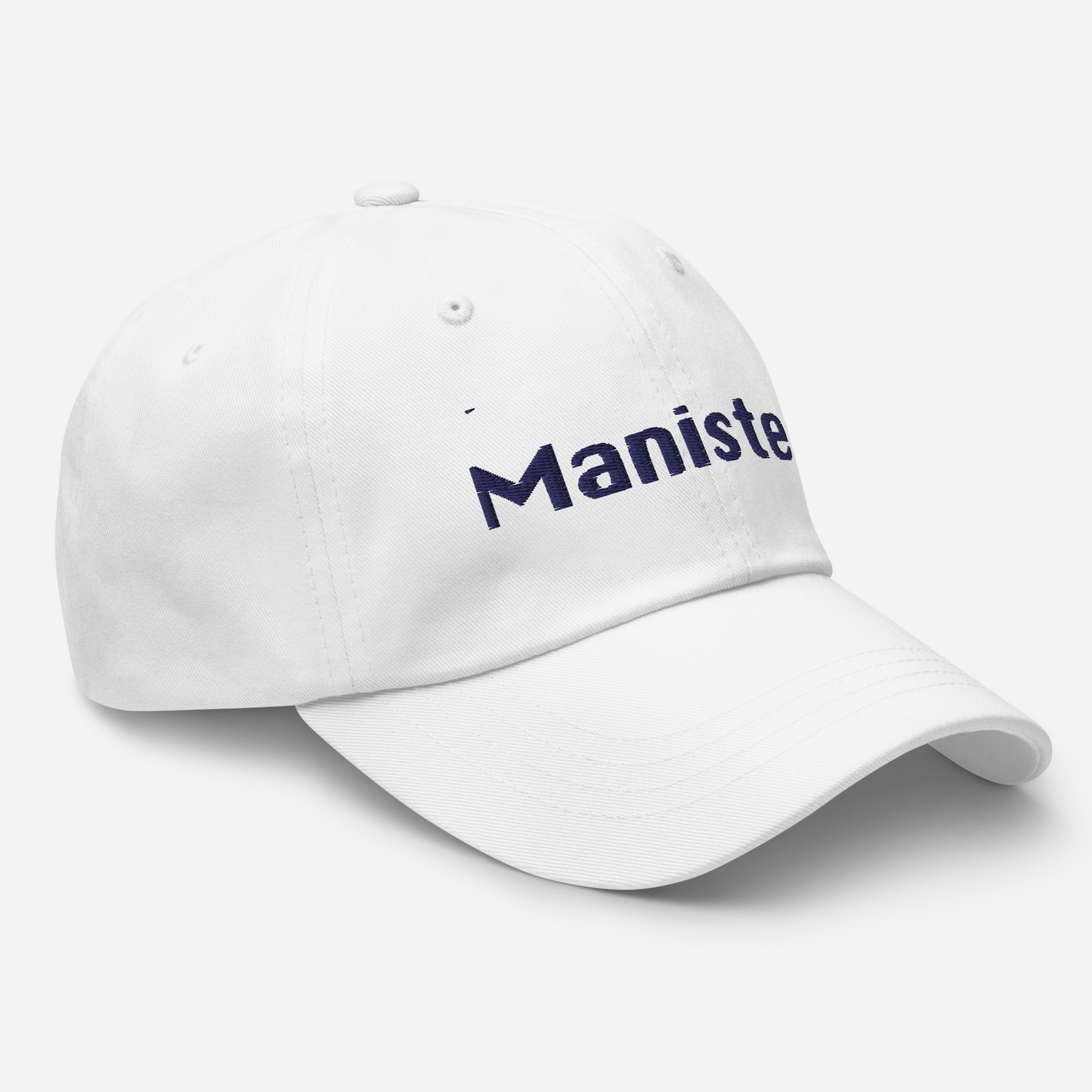 'Manistee' Dad Hat | White/Black Embroidery