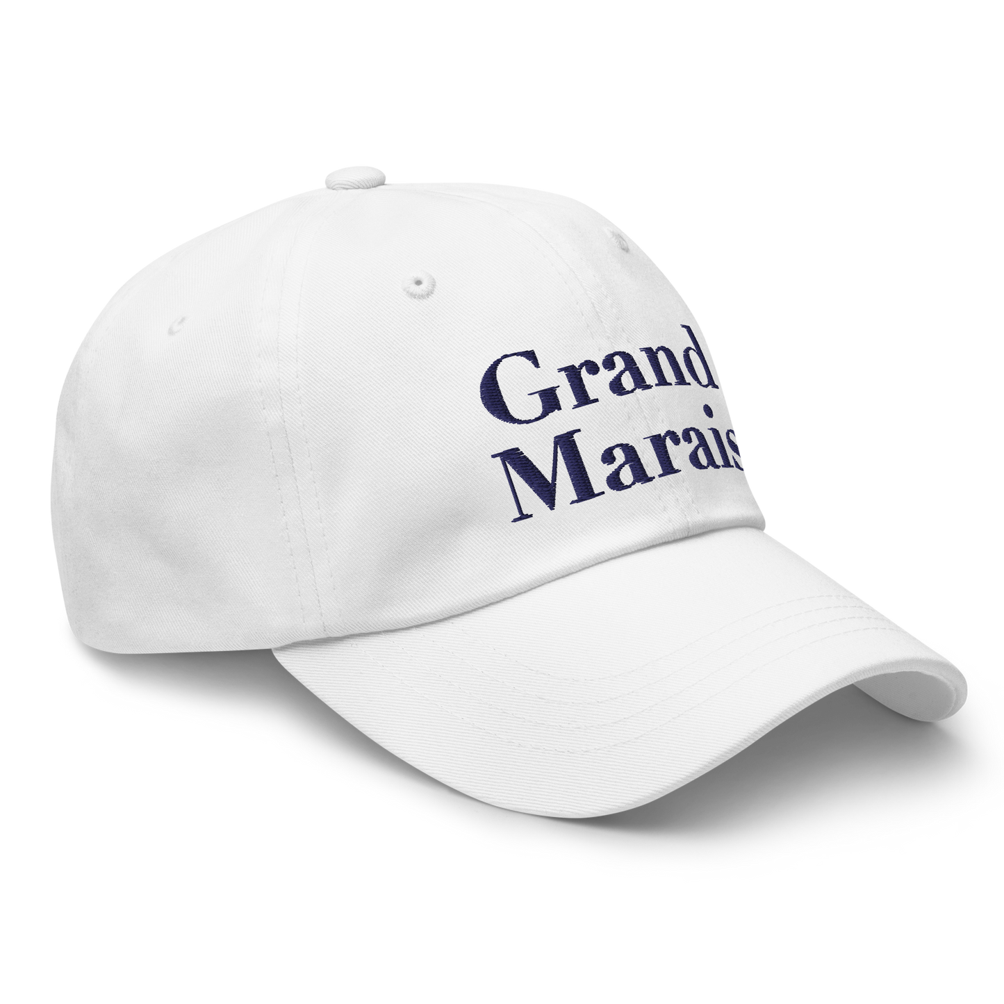 'Grand Marais' Dad Hat | White/Black Embroidery