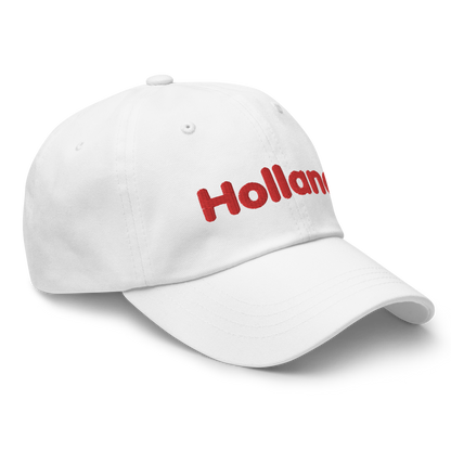 'Holland' Dad Hat | White/Red Embroidery