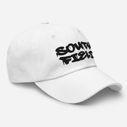 'Southfield' Dad Hat | White/Black Embroidery