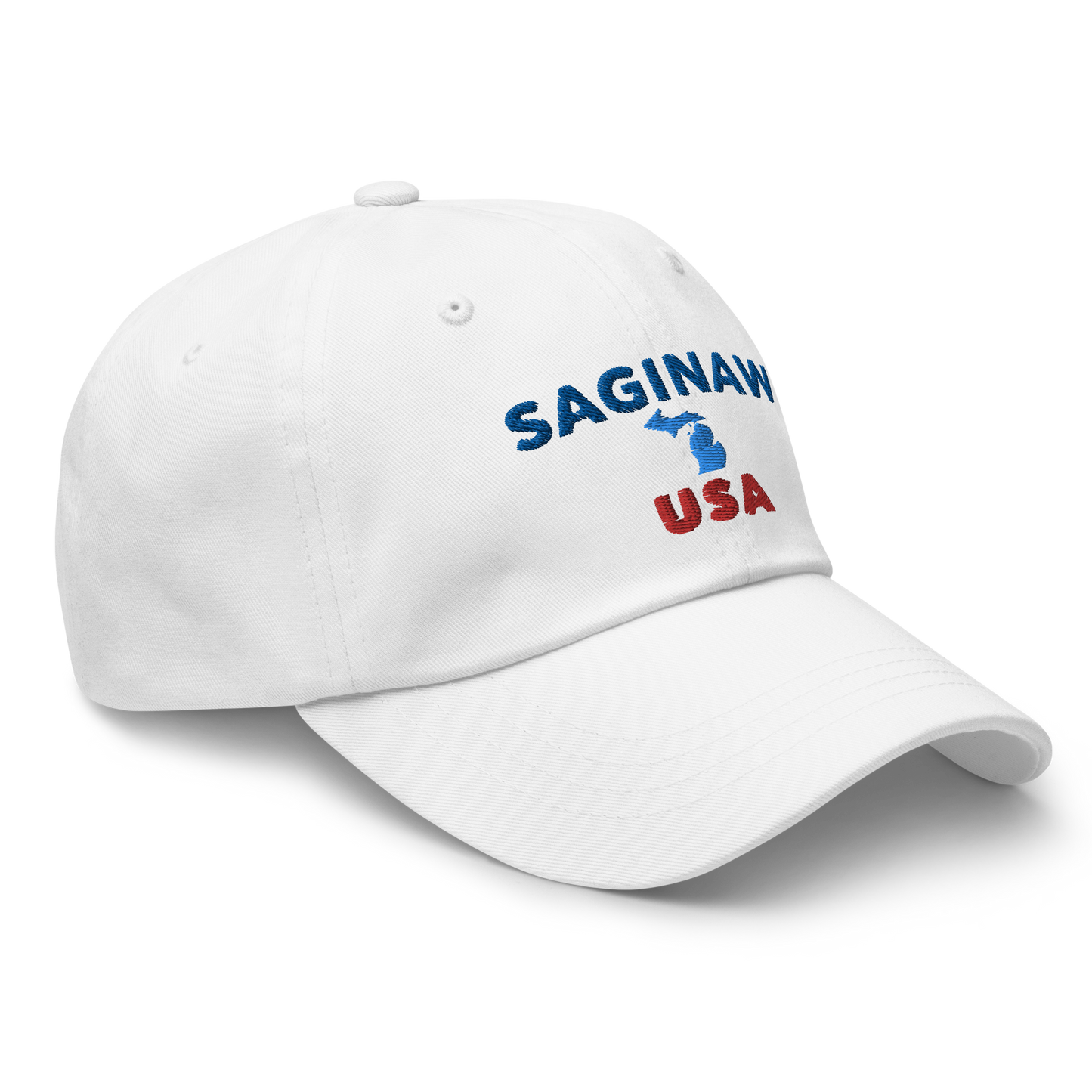 'Saginaw USA' Dad Hat (w/ Michigan Outline)