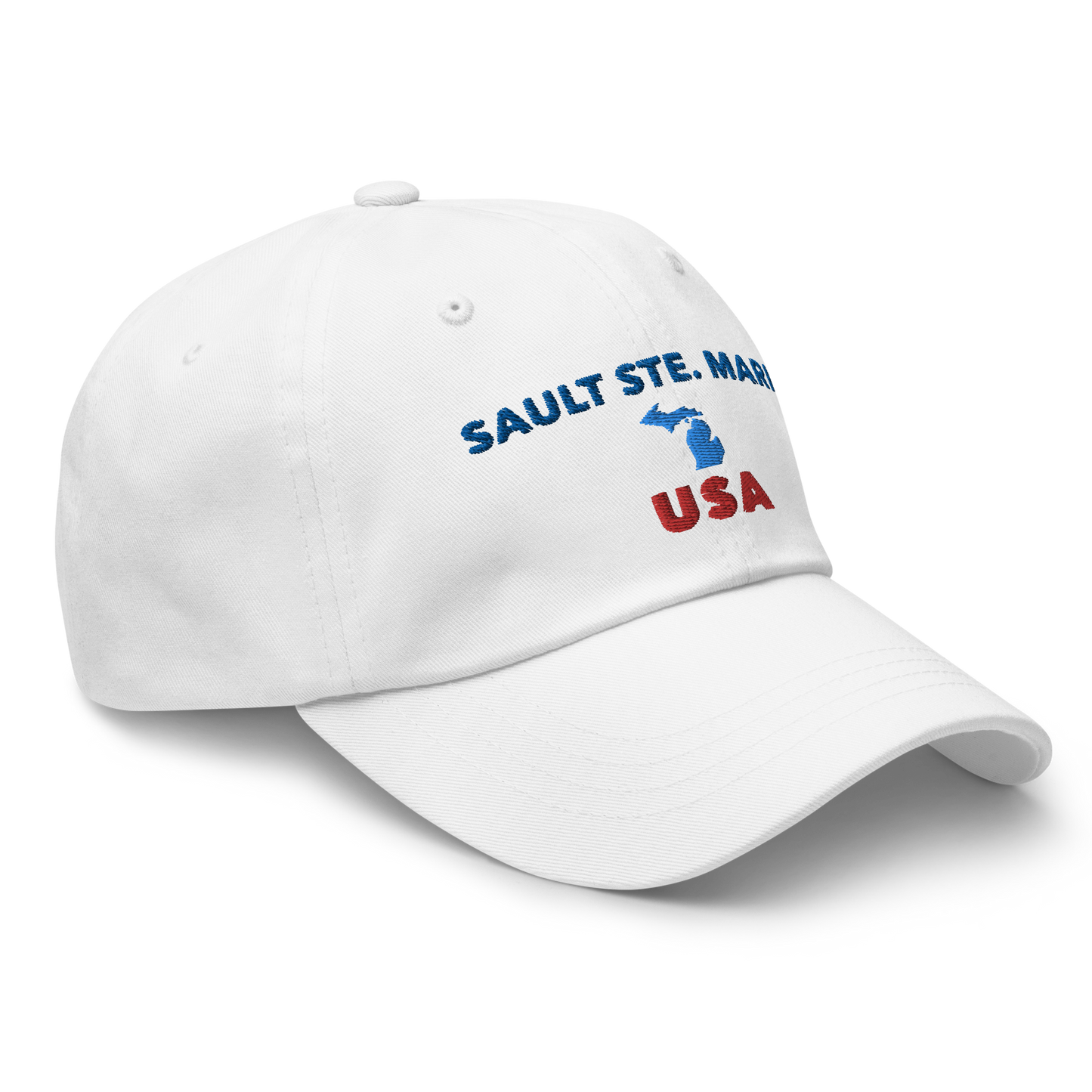 'Sault Ste. Marie USA' Dad Hat (w/ Michigan Outline)