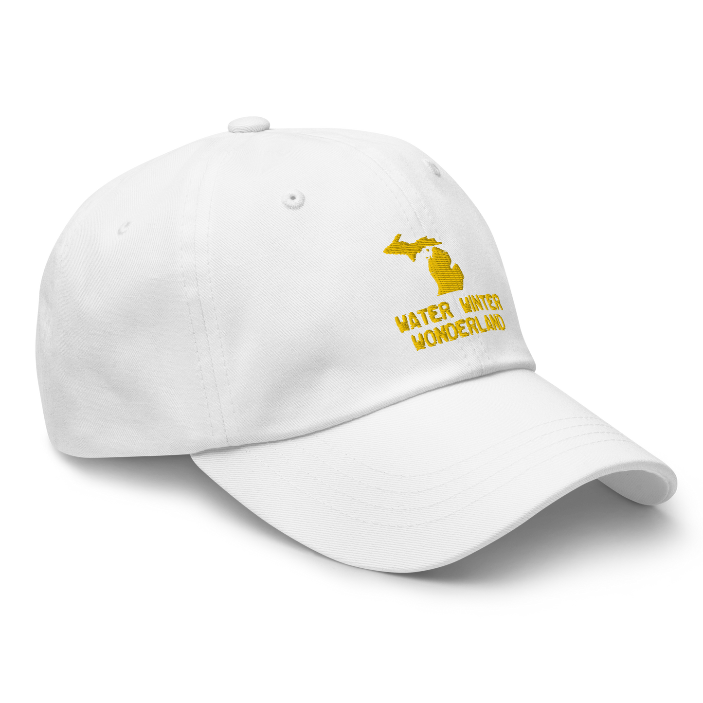 'Water Winter Wonderland' Dad Hat (w/ Michigan Outline) | Gold Embroidery