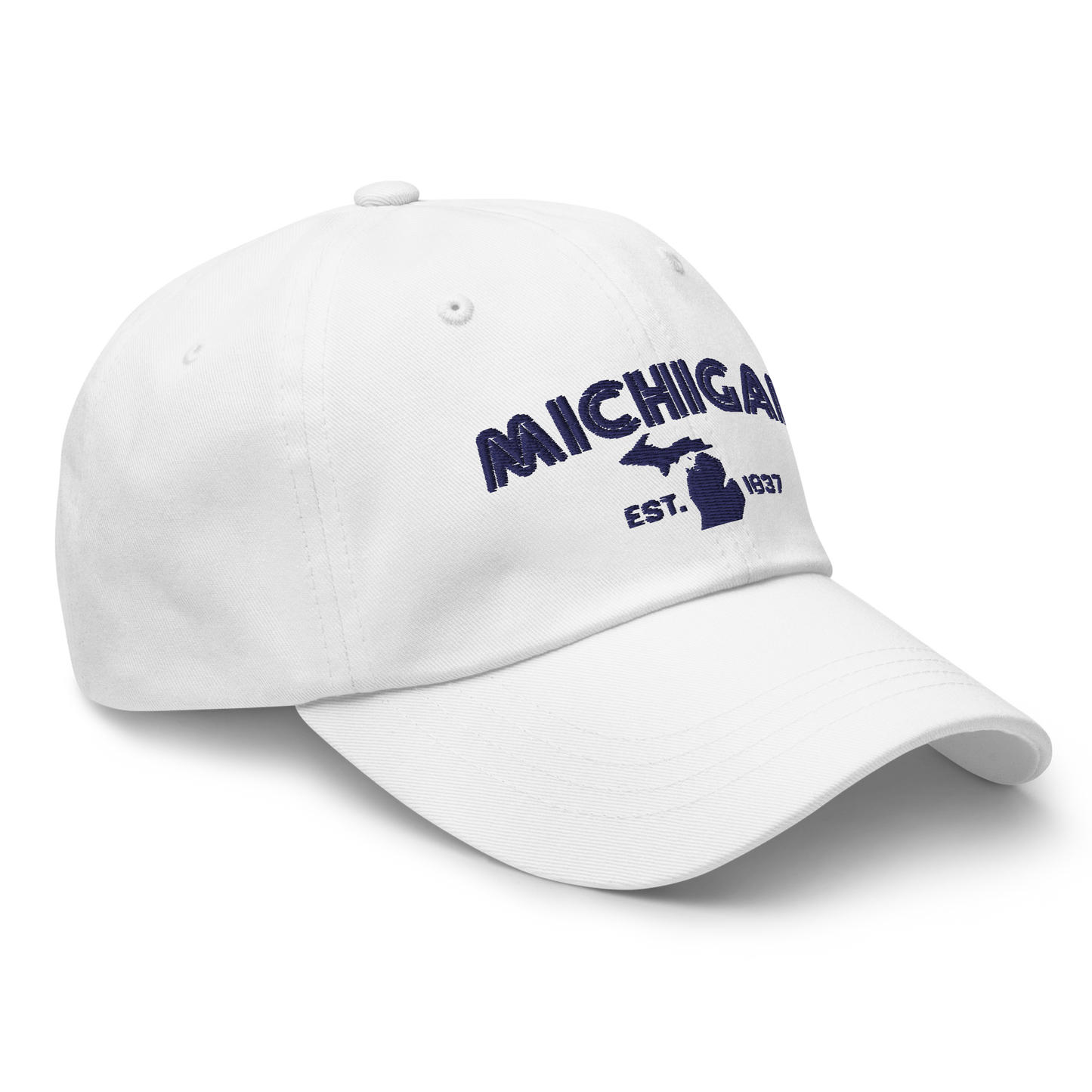 'Michigan EST 1837' Dad Hat (Metalpress Font)