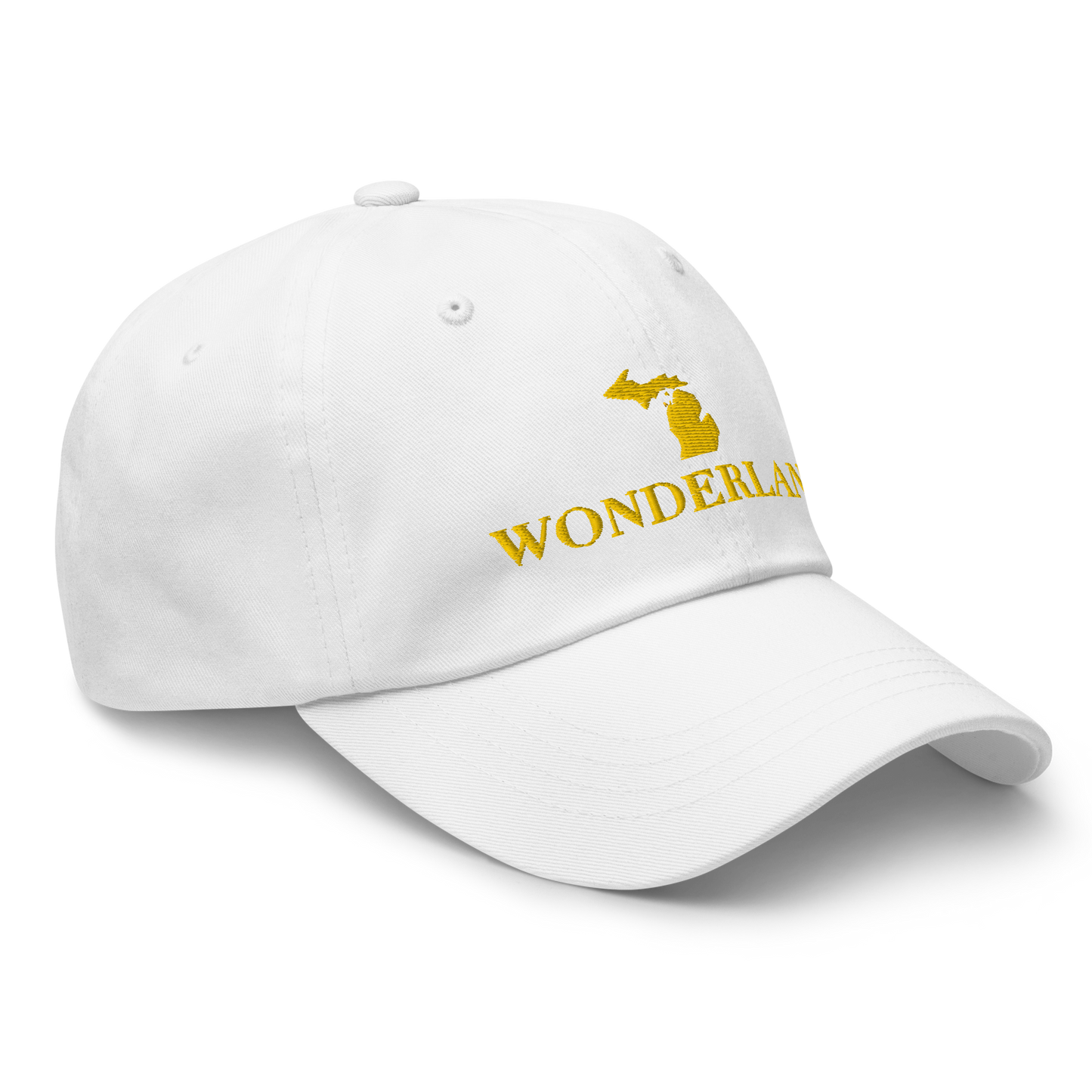 Michigan 'Wonderland' Dad Hat (Didone Font) | Gold Embroidery