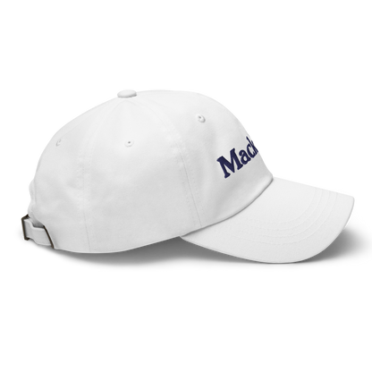 'Mackinac' Dad Hat | White/Navy Embroidery