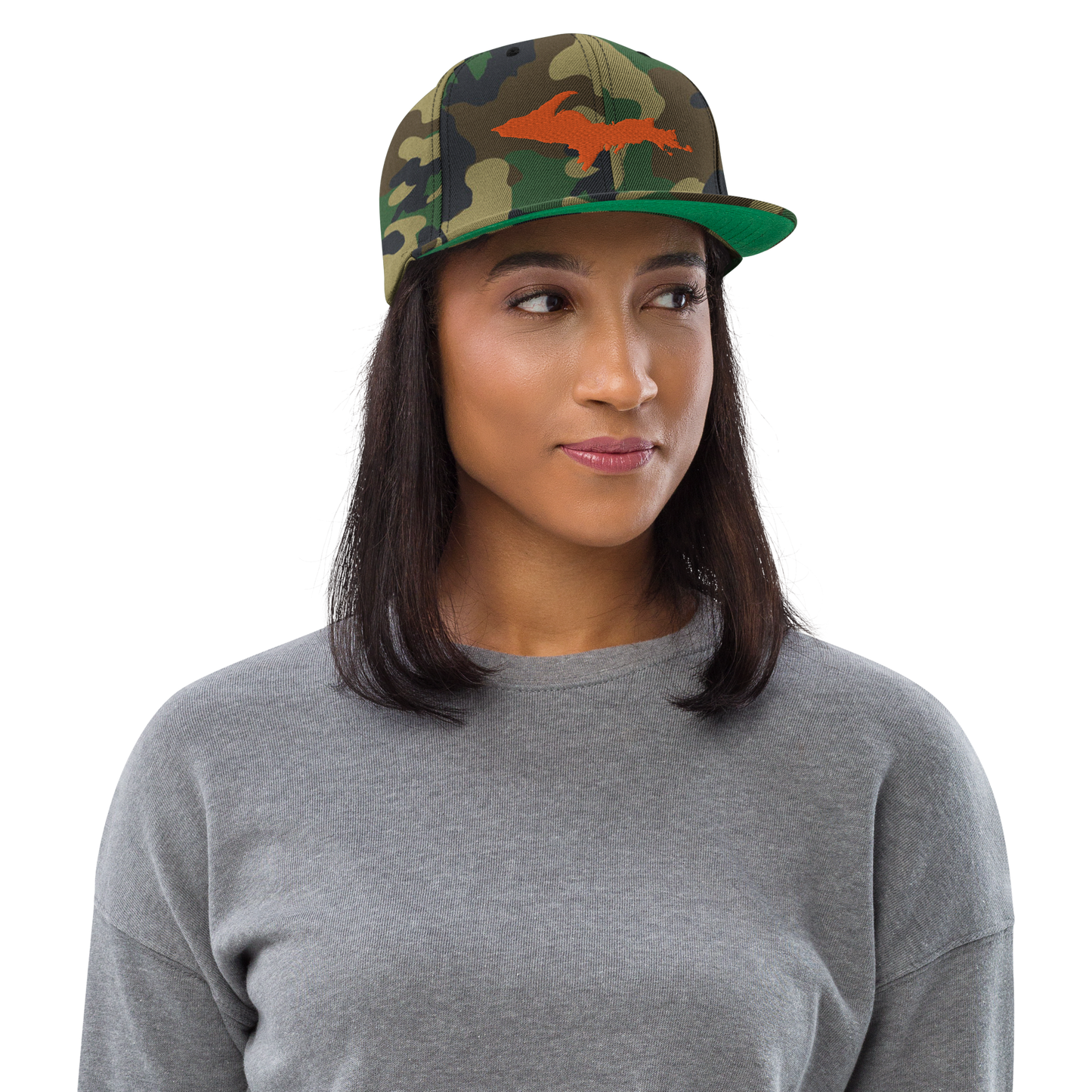 Michigan Upper Peninsula Camo Snapback (w/ UP Outline)