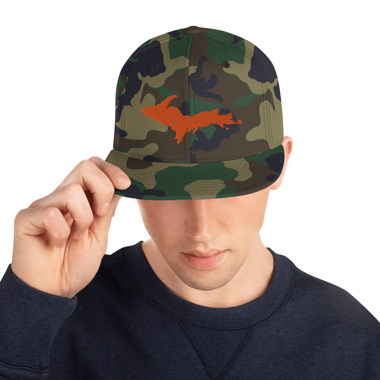 Michigan Upper Peninsula Camo Snapback (w/ UP Outline)