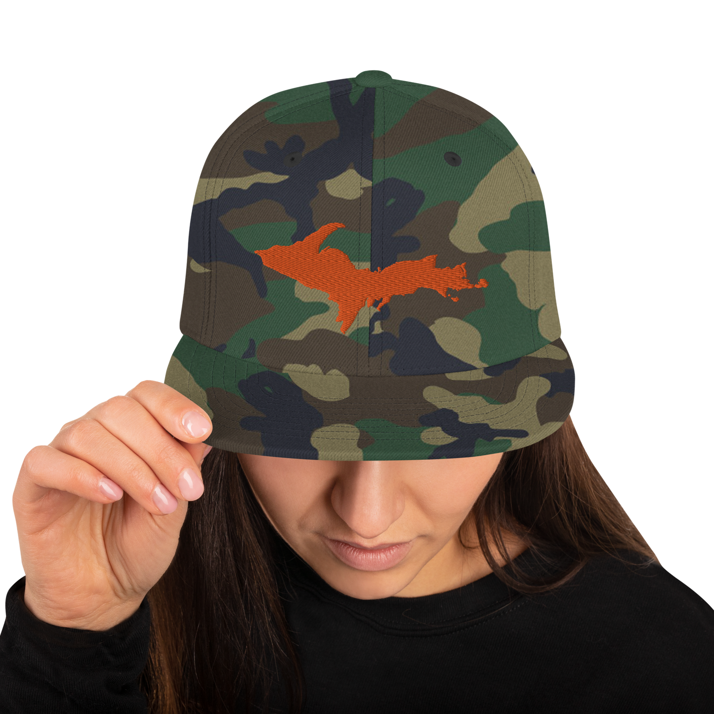 Michigan Upper Peninsula Camo Snapback (w/ UP Outline)