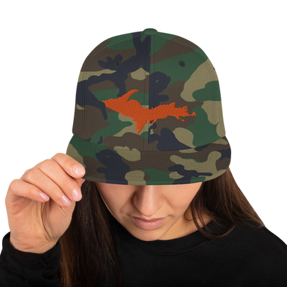 Michigan Upper Peninsula Camo Snapback (w/ UP Outline)