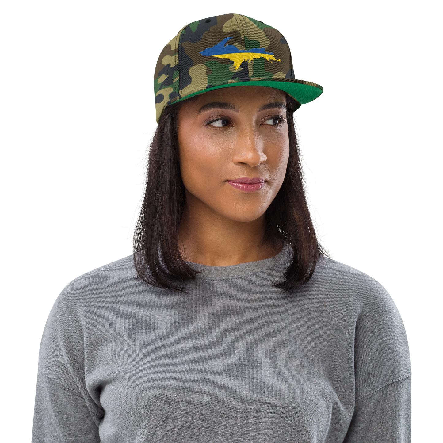 Michigan Upper Peninsula Camo Snapback (Ukraine Edition)