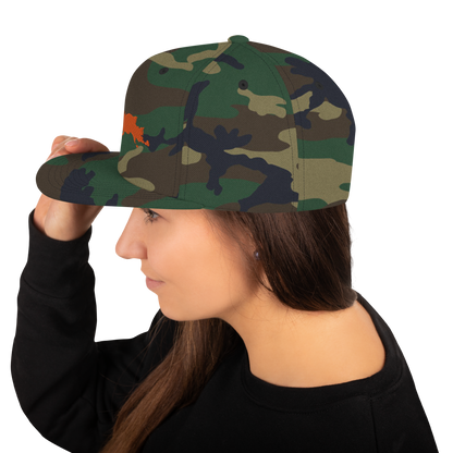 Michigan Upper Peninsula Camo Snapback (w/ UP Outline)