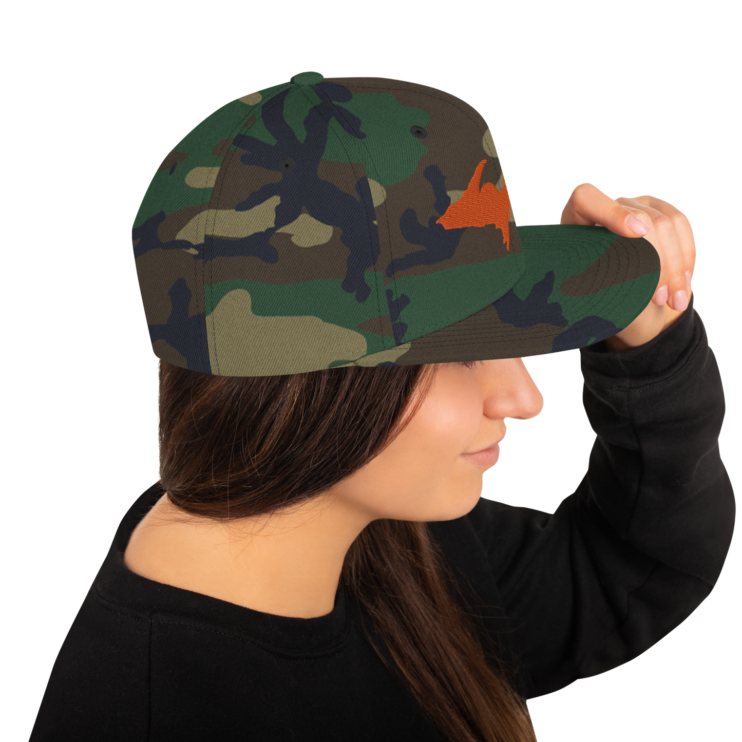 Michigan Upper Peninsula Camo Snapback (w/ UP Outline)