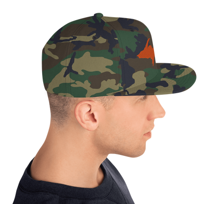 Michigan Upper Peninsula Camo Snapback (w/ UP Outline)