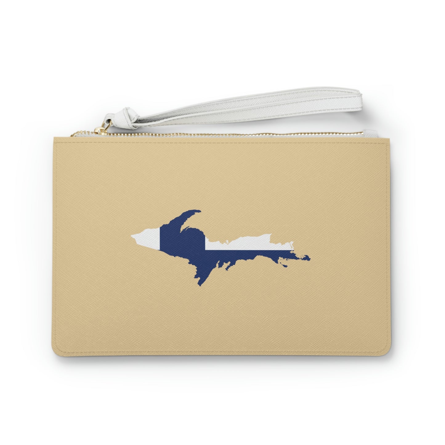 Michigan Upper Peninsula Clutch Bag (Maple Colior w/ UP Finland Flag Outline)