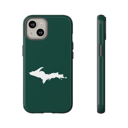 Michigan Upper Peninsula Tough Phone Case (Green w/ UP Outline) | Apple iPhone