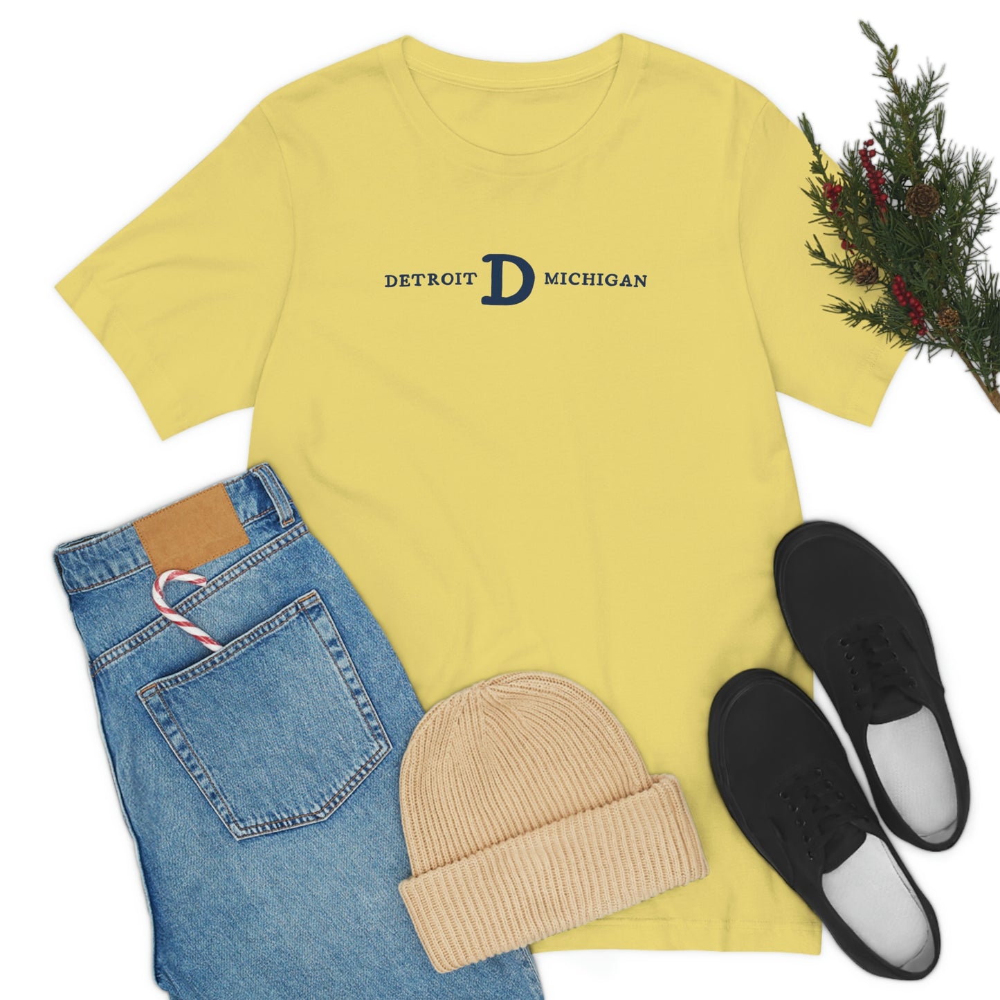 'Detroit Michigan' T-Shirt (w/ Old French D) | Unisex Standard Fit