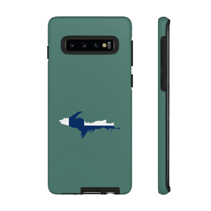 Michigan Upper Peninsula Tough Phone Case (Copper Green w/ UP Finland Flag Outline) | Samsung & Pixel Android