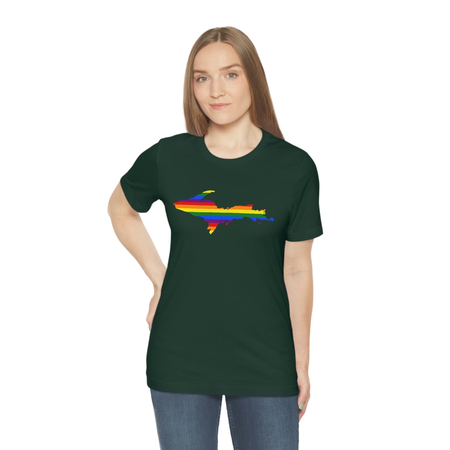 Michigan Upper Peninsula T-Shirt (w/ UP Pride Flag Outline) | Unisex Standard Fit