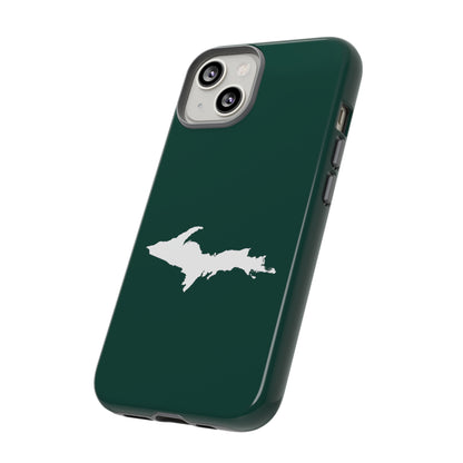 Michigan Upper Peninsula Tough Phone Case (Green w/ UP Outline) | Apple iPhone