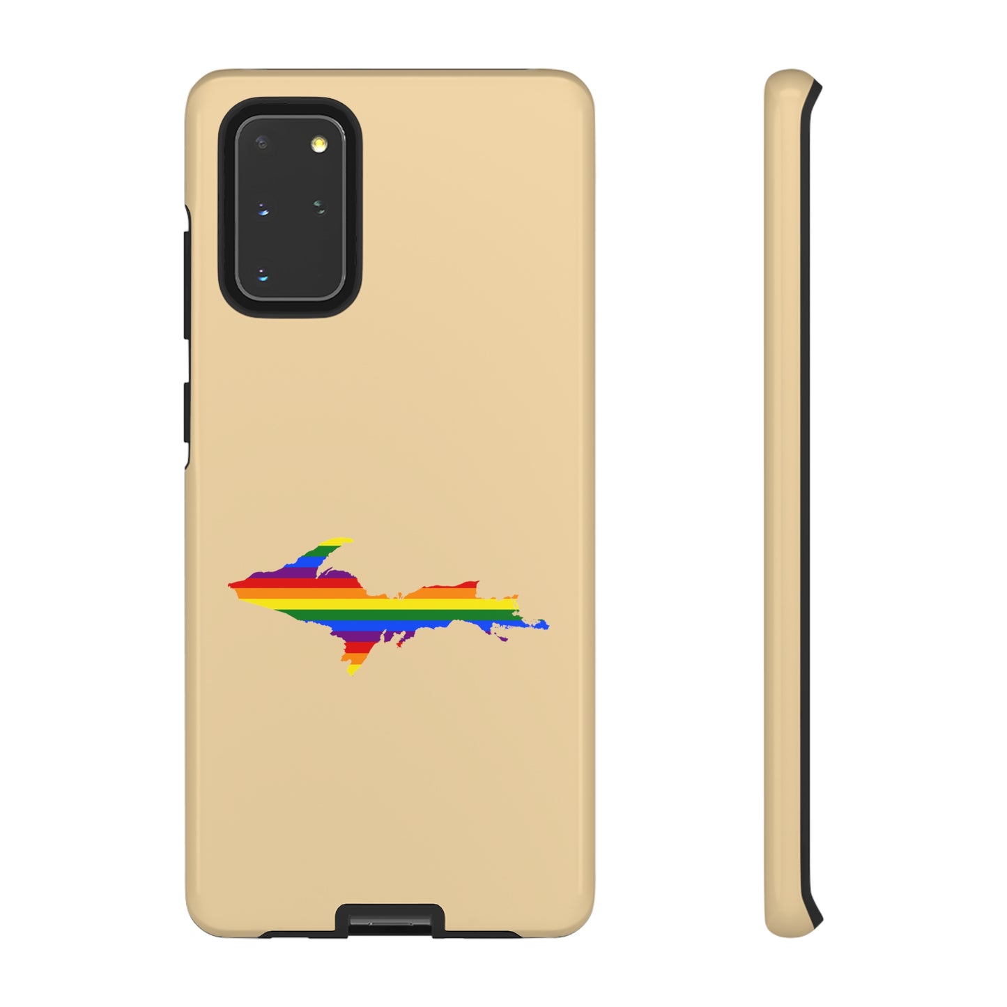 Michigan Upper Peninsula Tough Phone Case (Maple Color w/ UP Pride Flag Outline) | Samsung & Pixel Android