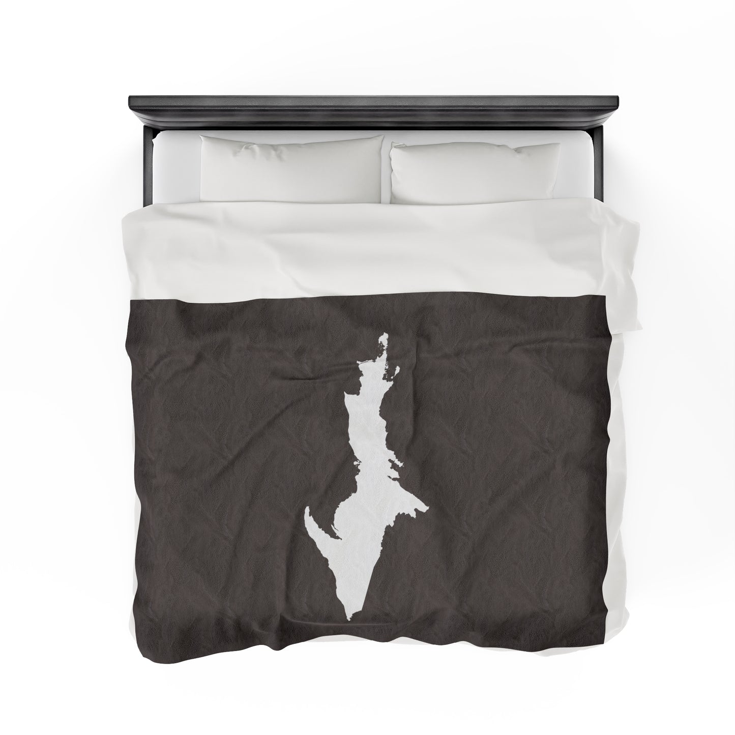 Michigan Upper Peninsula Plush Blanket (w/ UP Outline) | Warren Tank Grey