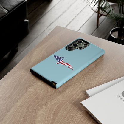 Michigan Upper Peninsula Tough Phone Case ('58 Caddie Blue w/ UP USA Flag Outline) | Samsung & Pixel Android