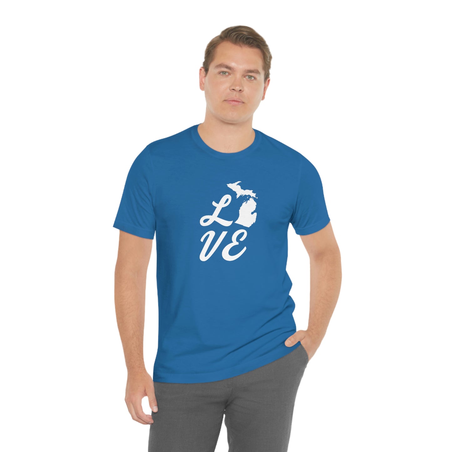 Michigan 'Love' T-Shirt (Retro Script Font) | Unisex Standard Fit