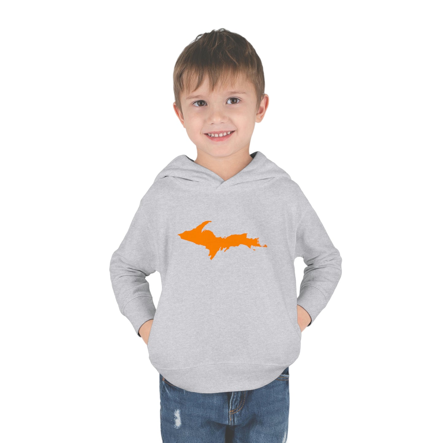 Michigan Upper Peninsula Hoodie (w/ Orange UP Outline) | Unisex Toddler