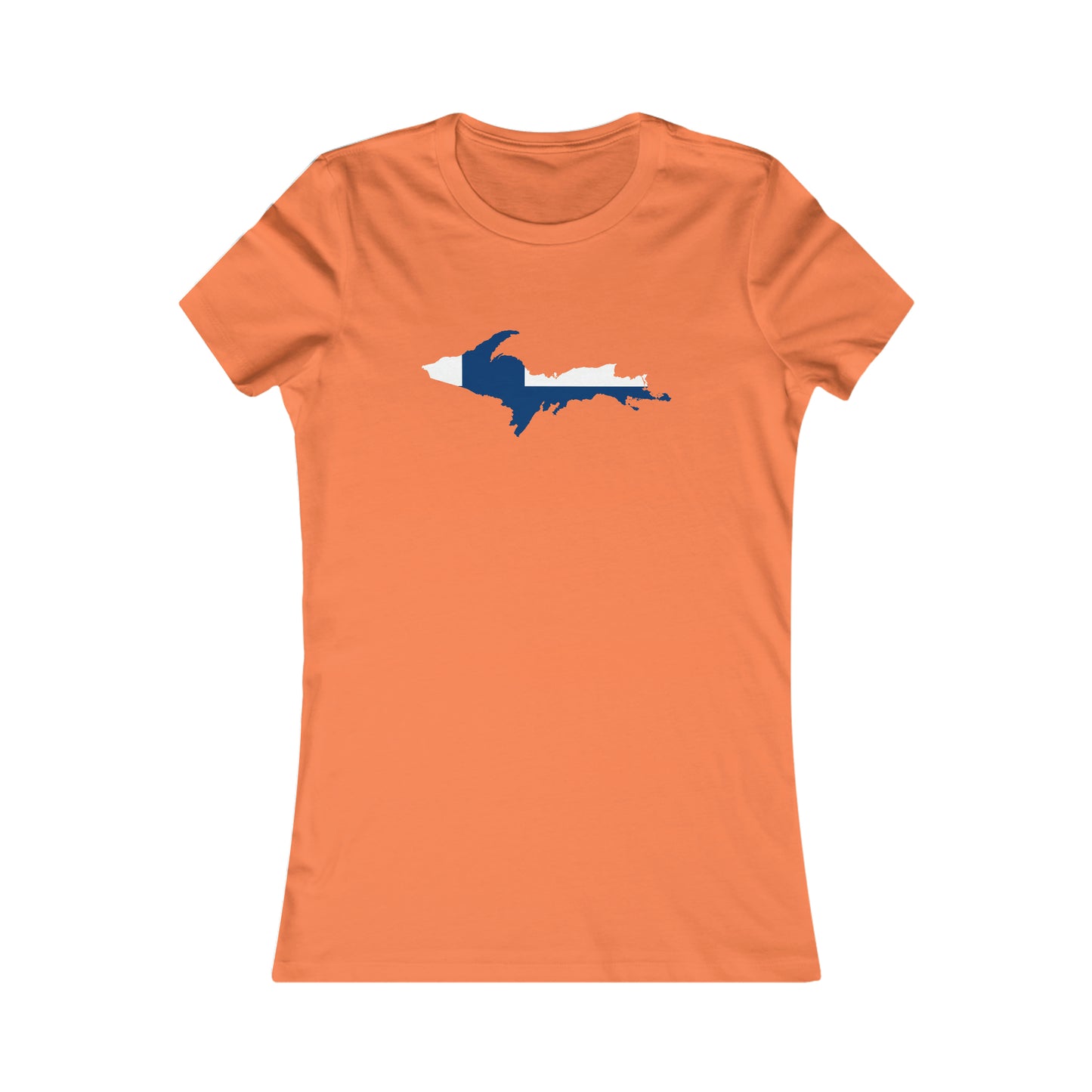 Michigan Upper Peninsula T-Shirt (w/ UP Finland Flag Outline) | Women's Slim Fit