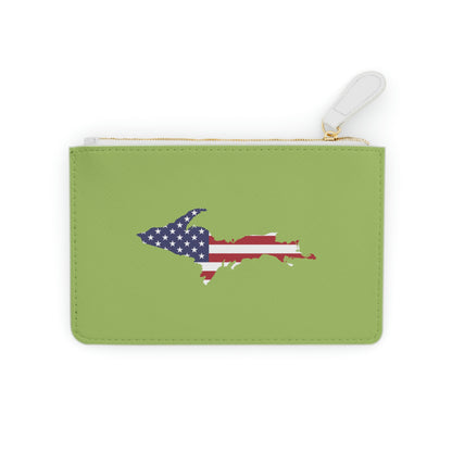 Michigan Upper Peninsula Mini Clutch Bag (Gooseberry Green w/ UP USA Flag Outline)