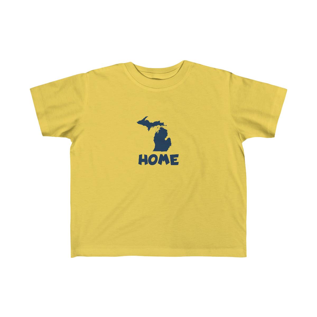 Michigan 'Home' T-Shirt  (Whimsical Sans Font) | Toddler Short Sleeve - Circumspice Michigan