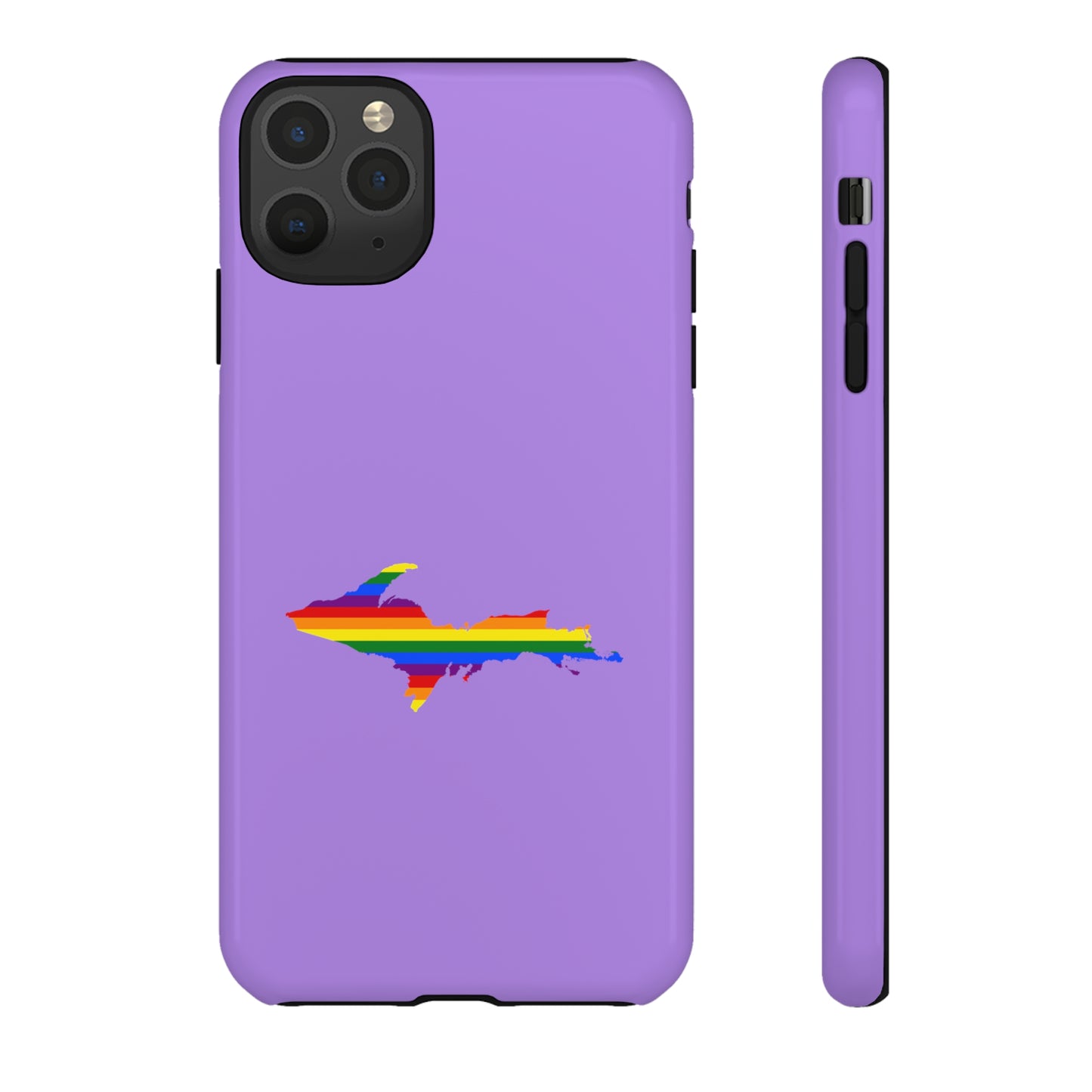 Michigan Upper Peninsula Tough Phone Case (Lavender w/ UP Pride Flag Outline) | Apple iPhone