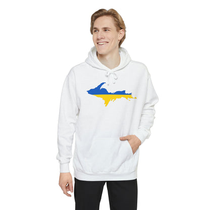 Michigan Upper Peninsula Hoodie (w/ UP Ukraine Flag Outline) | Unisex Garment-Dyed