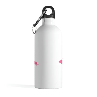 Michigan Upper Peninsula Water Bottle (w/ Pink UP Outline) | 14oz Stainless Steel