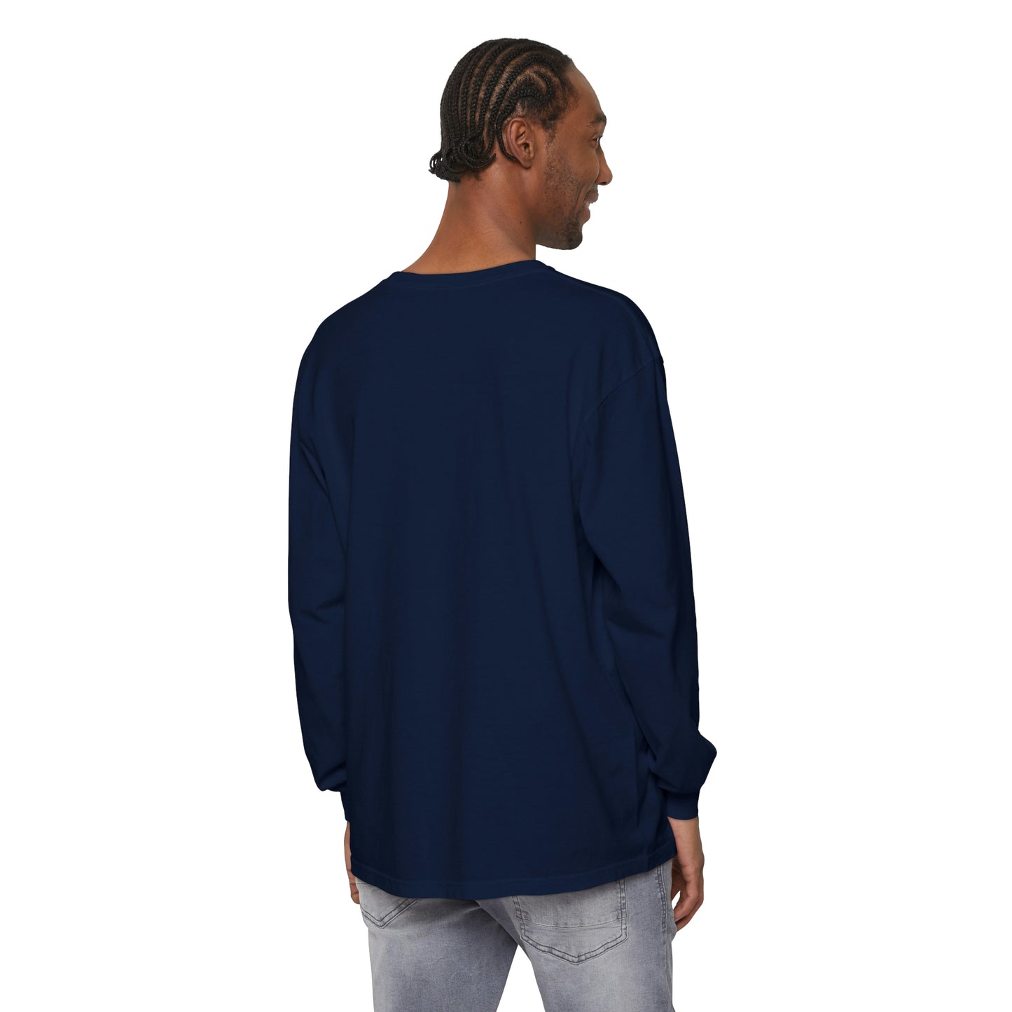 Michigan Upper Peninsula Garment-Dyed T-Shirt (w/ Azure UP Outline) | Unisex Long Sleeve