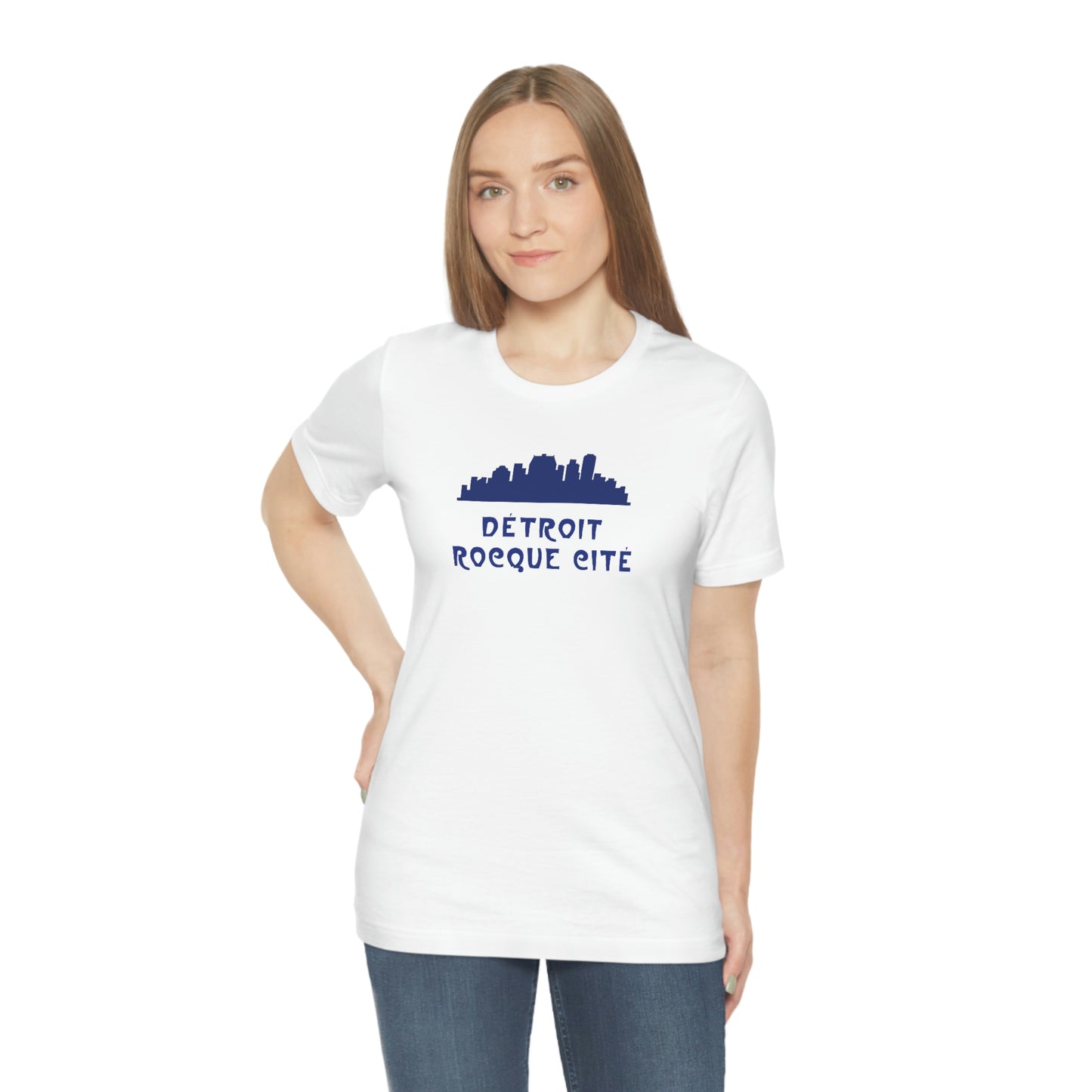 'Détroit Rocque Cité' with Skyline T-Shirt | Unisex Standard Fit