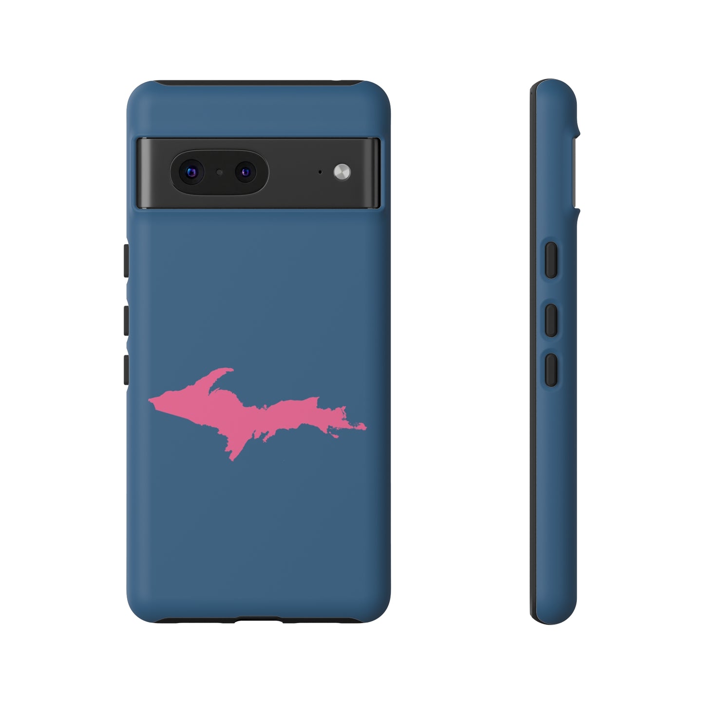 Michigan Upper Peninsula Tough Phone Case (Blueberry w/ Pink UP Outline) | Samsung & Pixel Android