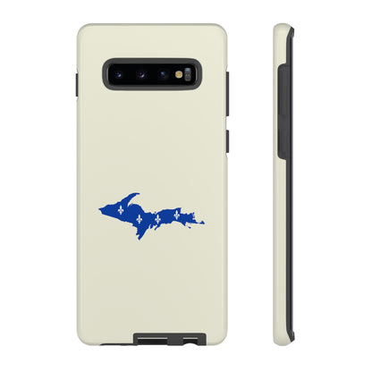 Michigan Upper Peninsula Tough Phone Case (Ivory Color w/ UP Quebec Flag Outline) | Samsung & Pixel Android