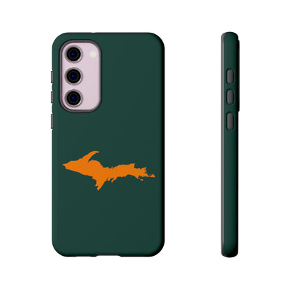 Michigan Upper Peninsula Tough Phone Case (Green w/ Orange UP Outline) | Samsung & Pixel Android