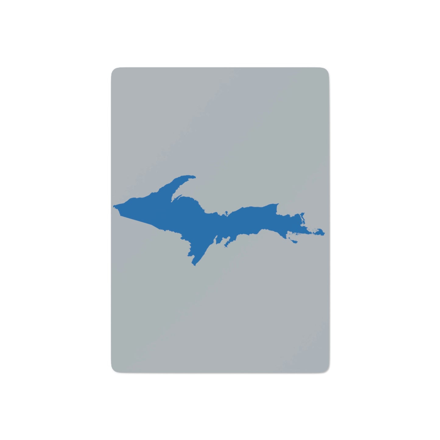 Michigan Upper Peninsula Poker Cards (Silver w/ Azure UP Outline)