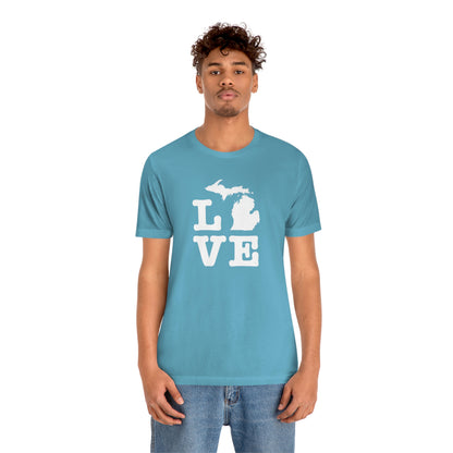 Michigan 'Love' T-Shirt (Typewriter Font) | Unisex Standard Fit