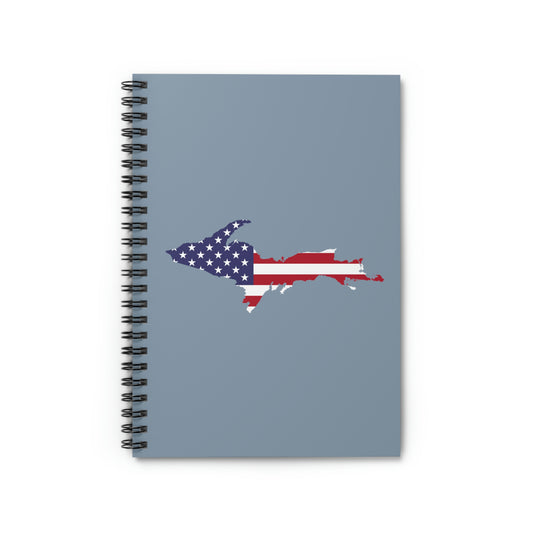 Michigan Upper Peninsula Spiral Notebook (w/ UP USA Flag Outline) | B-24 Liberator Grey