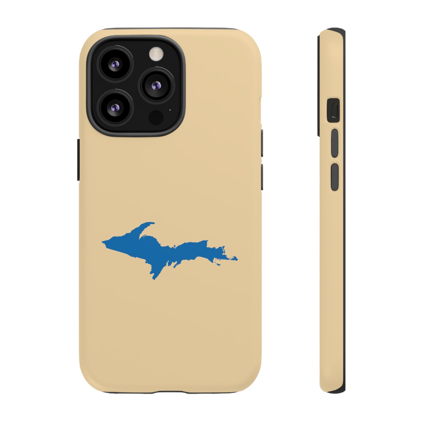 Michigan Upper Peninsula Tough Phone Case (Maple Color w/ Azure UP Outline) | Apple iPhone