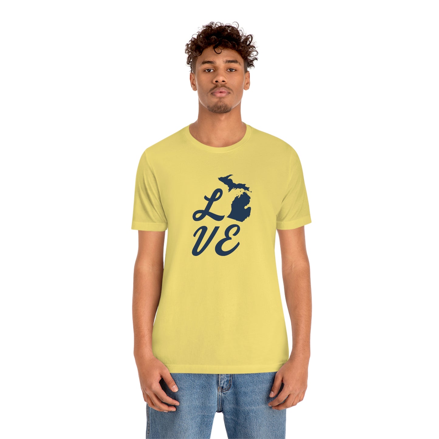 Michigan 'Love' T-Shirt (Retro Script Font) | Unisex Standard Fit