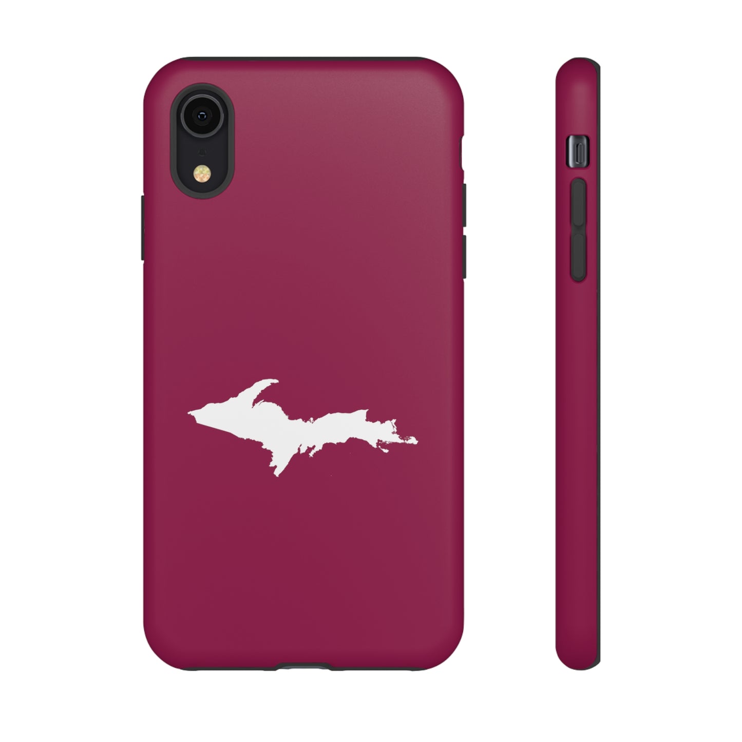 Michigan Upper Peninsula Tough Phone Case (Ruby Red w/ UP Outline) | Apple iPhone